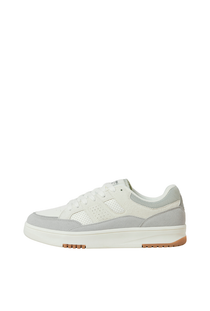 Side image  of the Jack and jones blanco pu sneaker in beige, by brand Jack&jones