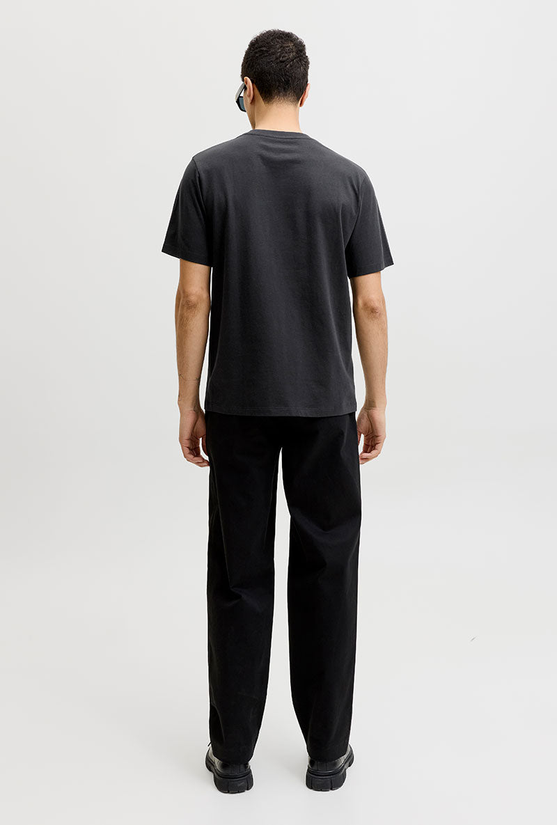 Back image of a model wearing Blaneo ss tee in black, by brand Jack&jones