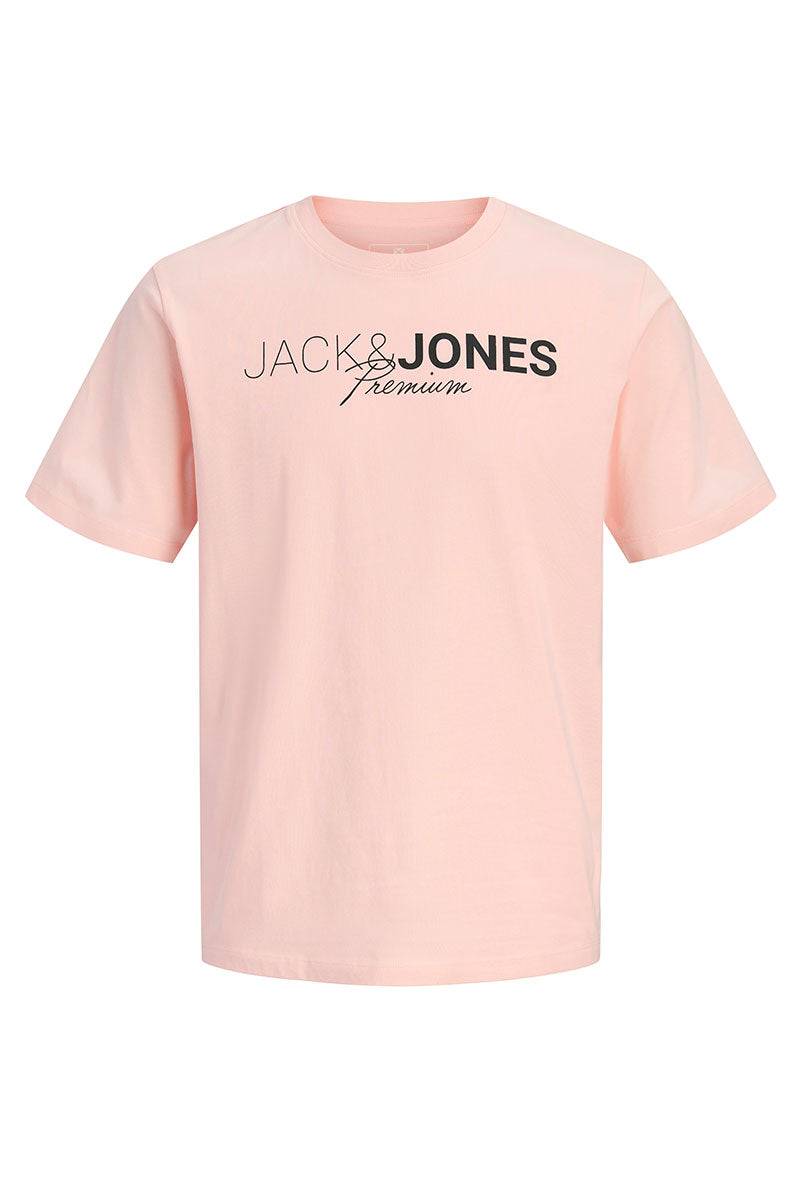 Front image of Blaneo ss tee in peach, by brand Jack&jones