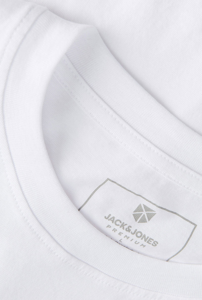 Front image of Blaneo ss tee in white, by brand Jack&jones
