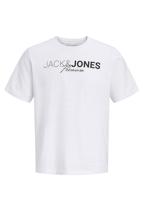 Front image of Blaneo ss tee in white, by brand Jack&jones