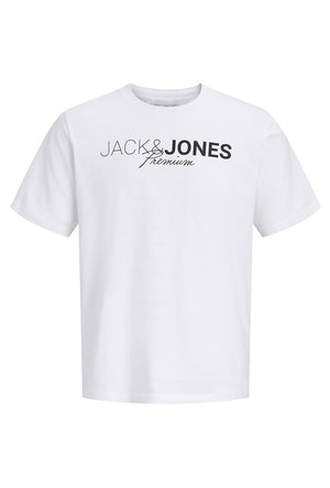 Front image of the Blaneo ss tee in white, by brand Jack&jones