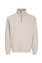 Front image of the Bradley sweat half zip sweatshirt in beige, by brand Jack&jones