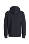 Back image of the Bradley sweat zip hood in black, by brand Jack&jones