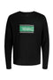 Front image of Buster ls tee in black, by brand Jack&jones