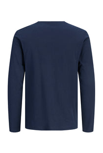 Back image of the Buster ls tee in navy, by brand Jack&jones