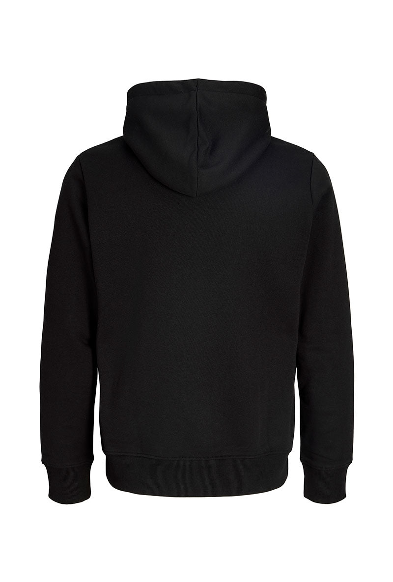Back image of Buster sweat zip hoodie in black, by brand Jack&jones