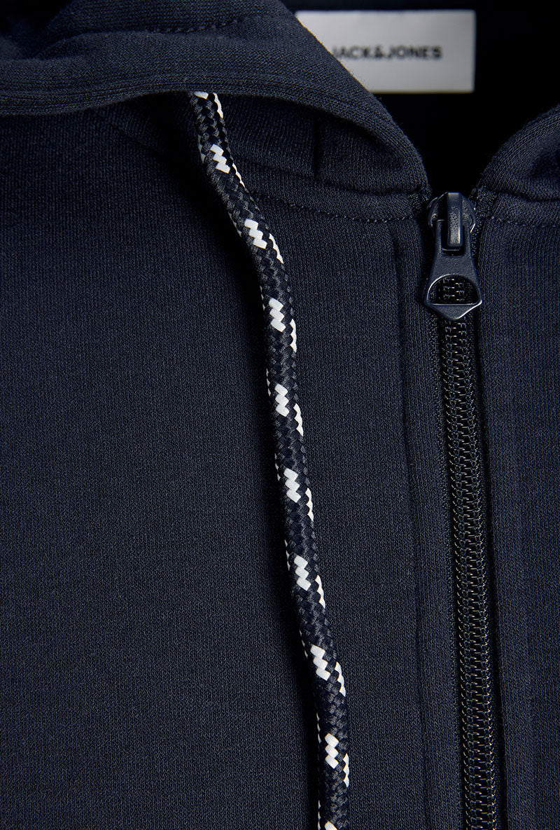 Front image of Buster sweat zip hoodie in black, by brand Jack&jones