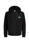 Front image of Buster sweat zip hoodie in black, by brand Jack&jones