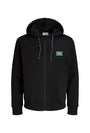 Image of BUSTER SWEAT ZIP HOODIE in black, by brand JACK&JONES