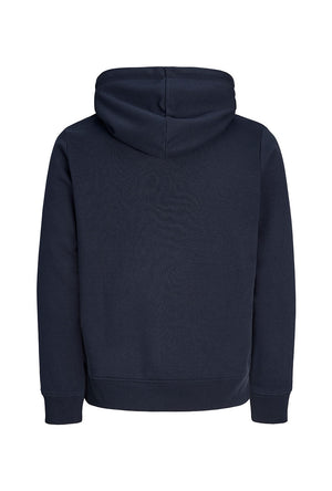 Back image of the Buster sweat zip hoodie in navy, by brand Jack&jones