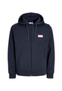 Image of BUSTER SWEAT ZIP HOODIE in navy, by brand JACK&JONES