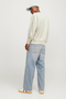 Back image of a model wearing the Jack and jones charge sweatshirt in beige, by brand Jack&jones