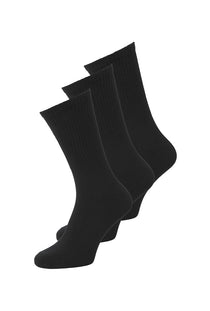 Front image of the Charles tennis sock 3 pack in black, by brand Jack&jones