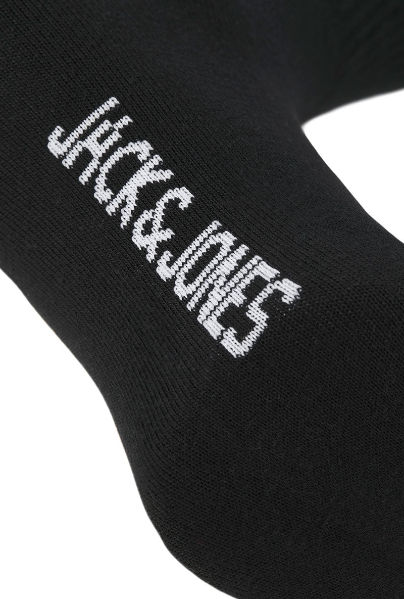 Front image of Charles tennis sock 3 pack in black, by brand Jack&jones