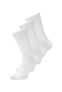 Front image of the Charles tennis sock 3 pack in white, by brand Jack&jones
