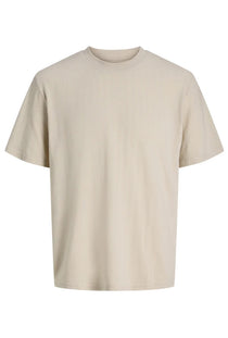 Front image of the Chelsea structure tee in beige, by brand Jack&jones