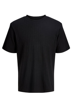 Front image of Chelsea structure tee in black, by brand Jack&jones