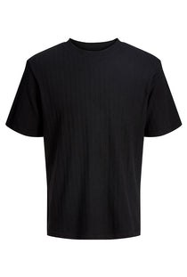 Front image of the Chelsea structure tee in black, by brand Jack&jones