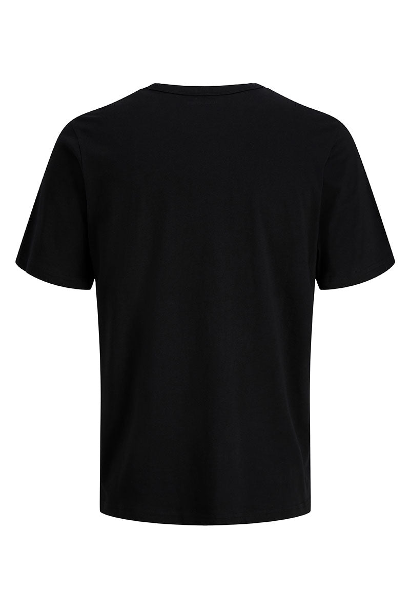 Back image of Cleveland crew neck tee in black, by brand Jack&jones