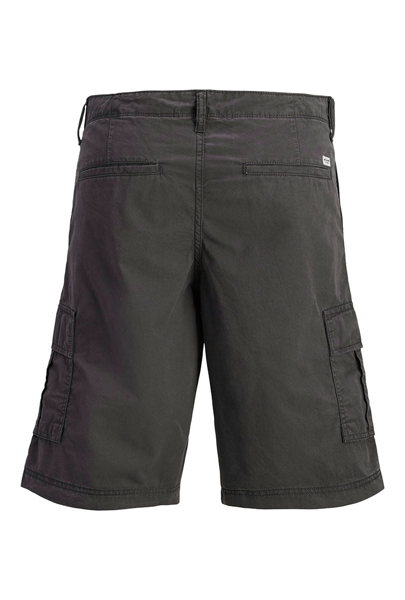 Back image of Cole matty cargo shorts in charcoal, by brand Jack&jones