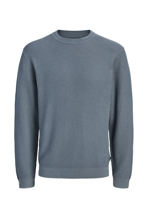 Front image of Connor crew neck knit in petrol, by brand Jack&jones