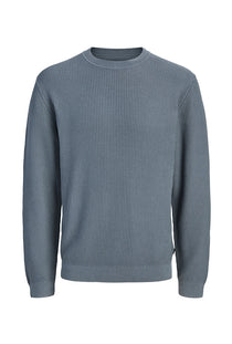Front image of the Connor crew neck knit in petrol, by brand Jack&jones