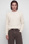 Front image of a model wearing Connor crew neck knit in beige, by brand Jack&jones