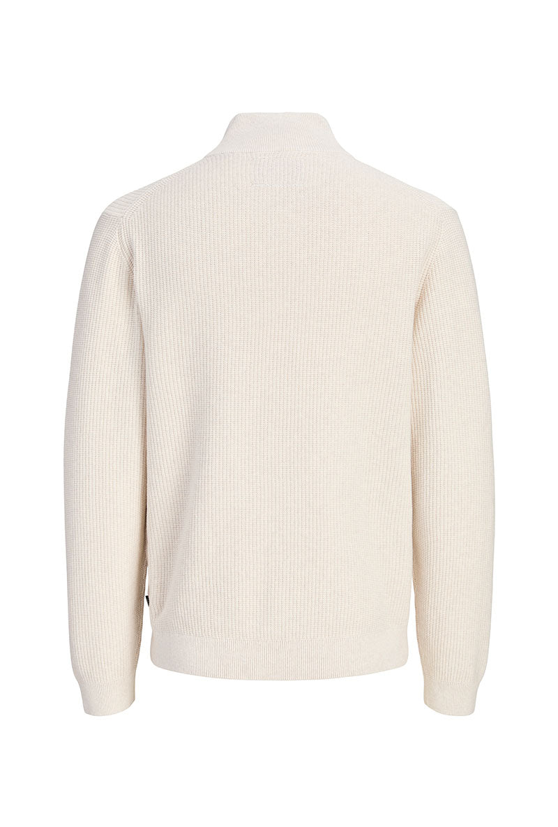 Back image of Connor knit half zip in cream, by brand Jack&jones