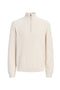 Front image of Connor knit half zip in cream, by brand Jack&jones