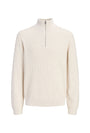Image of CONNOR KNIT HALF ZIP in cream, by brand JACK&JONES