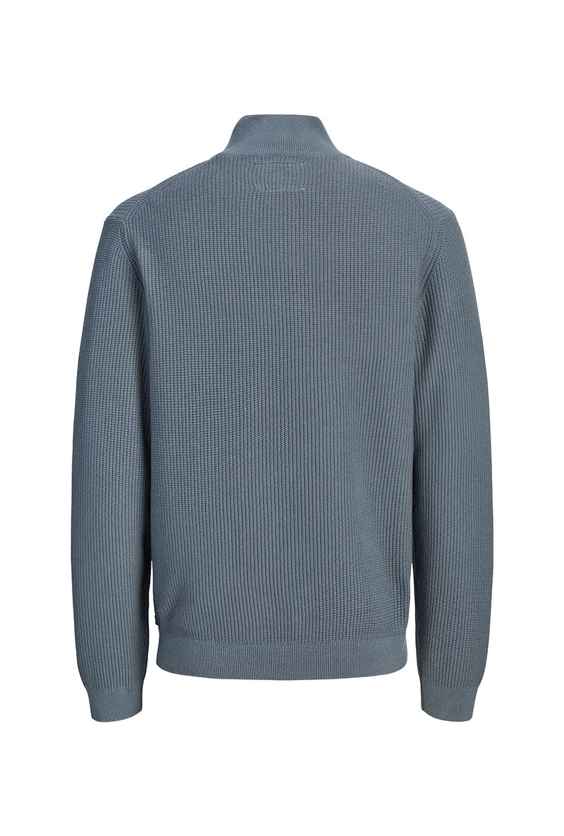 Back image of Connor knit half zip in petrol, by brand Jack&jones
