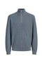 Front image of Connor knit half zip in petrol, by brand Jack&jones
