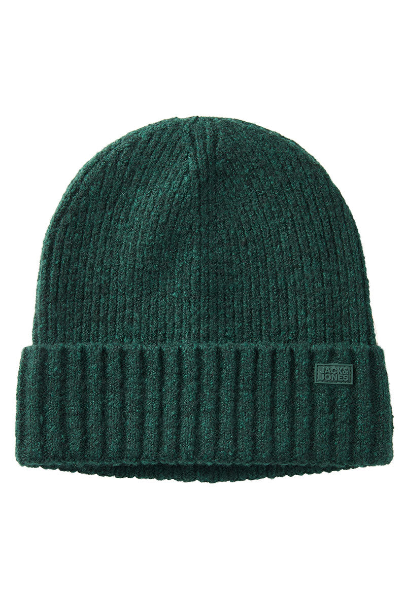 Front image of Crush beanie in green, by brand Jack&jones