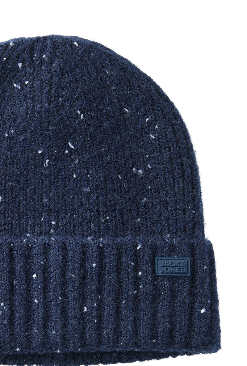 Front image of Crush beanie in navy, by brand Jack&jones
