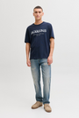 Image of JACK AND JONES DAYTONA PRINT TEE in navy, by brand JACK&JONES