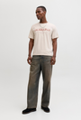 Image of JACK AND JONES DAYTONA PRINT TEE in stone, by brand JACK&JONES