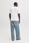 Back image of a model wearing the Jack and jones daytona print tee in white, by brand Jack&jones