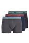 Front image of Faze solid 3 pk trunks in navy, by brand Jack&jones