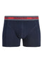 Front image of the Faze solid 3 pk trunks in navy, by brand Jack&jones