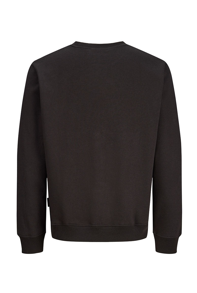 Back image of Fusion box crew neck sweat in black, by brand Jack&jones