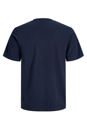 Back image of the Fusion box print tee in navy, by brand Jack&jones