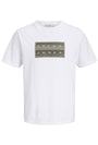 Image of FUSION BOX PRINT TEE in white, by brand JACK&JONES