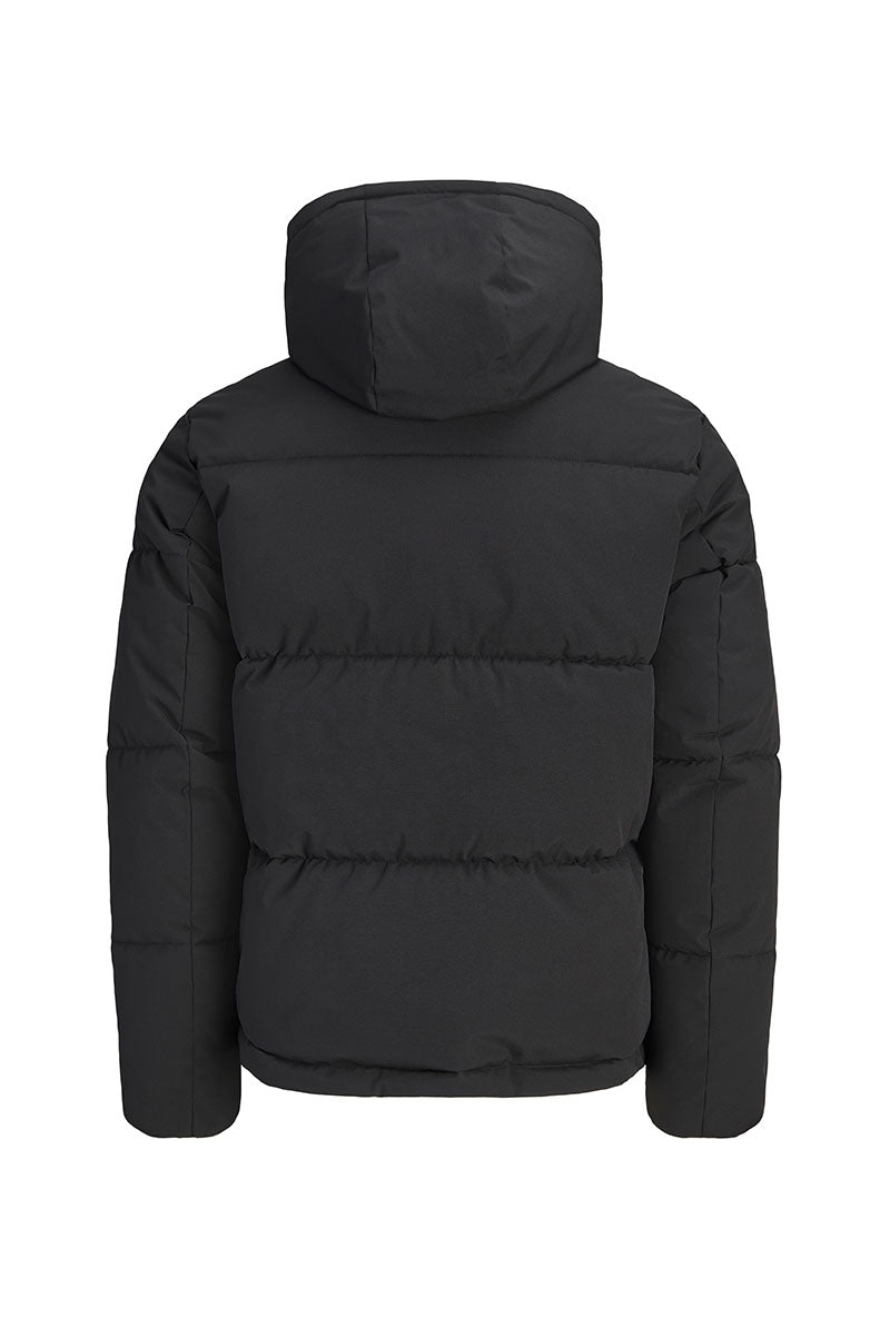 Back image of Galaxy puffer jacket in black, by brand Jack&jones