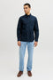 Front image of the Harvey oxford ls shirt in navy, by brand Jack&jones