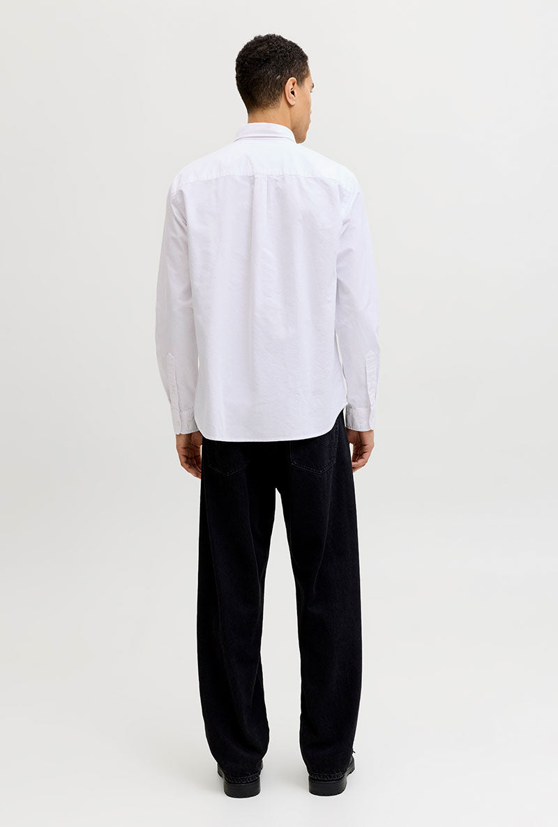 Back image of Harvey oxford ls shirt in white, by brand Jack&jones