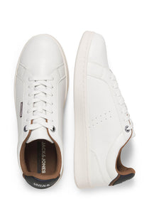 Front image of the Hastings pu sneaker in white, by brand Jack&jones