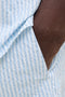 Front pocket image of the Jaiden milo seersucker shorts in light blue, by brand Jack&jones