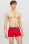 Front image of a model wearing the Jack and jones james 3 pk trunks in navy, by brand Jack&jones