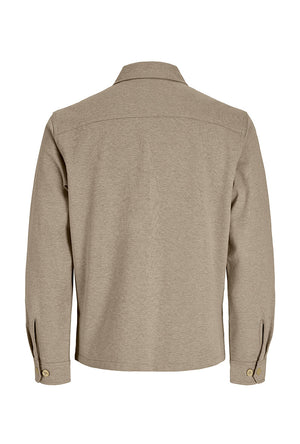 Back image of the James theo sweat overshirt in stone, by brand Jack&jones